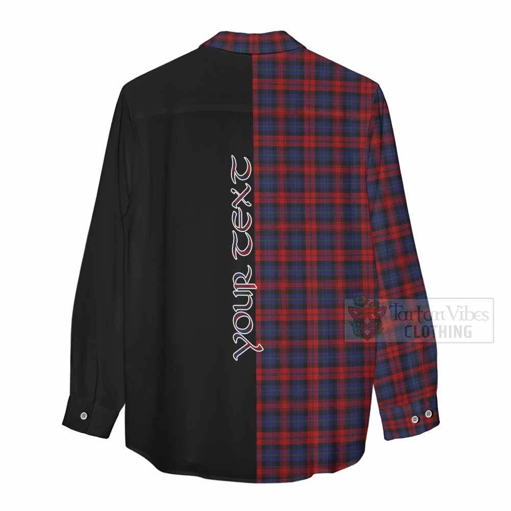 Tartan Vibes Clothing MacLachlan (McLachlan) Tartan Women's Casual Shirt with Family Crest and Half Of Me Style