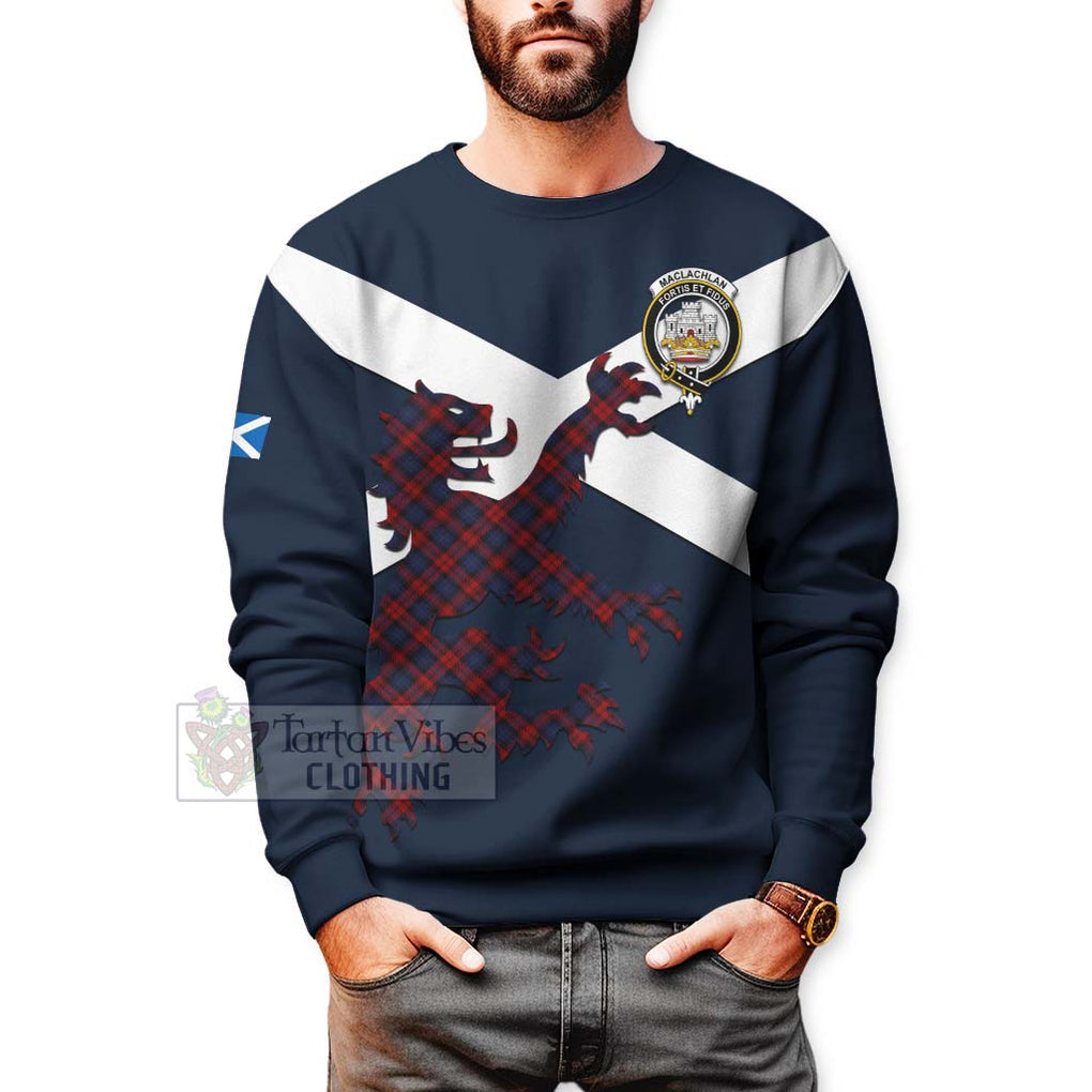 Tartan Vibes Clothing MacLachlan (McLachlan) Tartan Lion Rampant Sweatshirt – Proudly Display Your Heritage with Alba Gu Brath and Clan Name