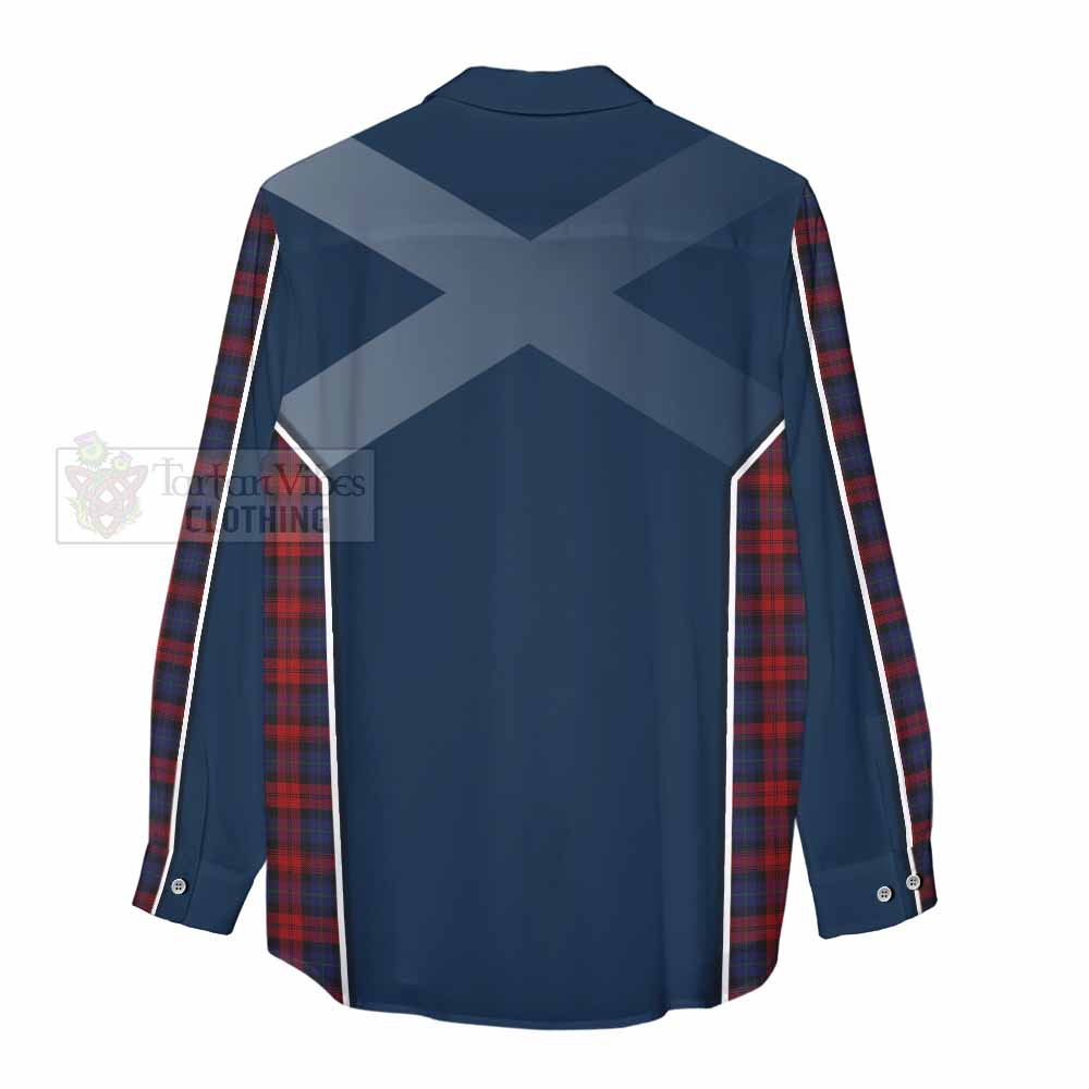 Tartan Vibes Clothing MacLachlan (McLachlan) Tartan Women's Casual Shirt with Family Crest and Lion Rampant Vibes Sport Style