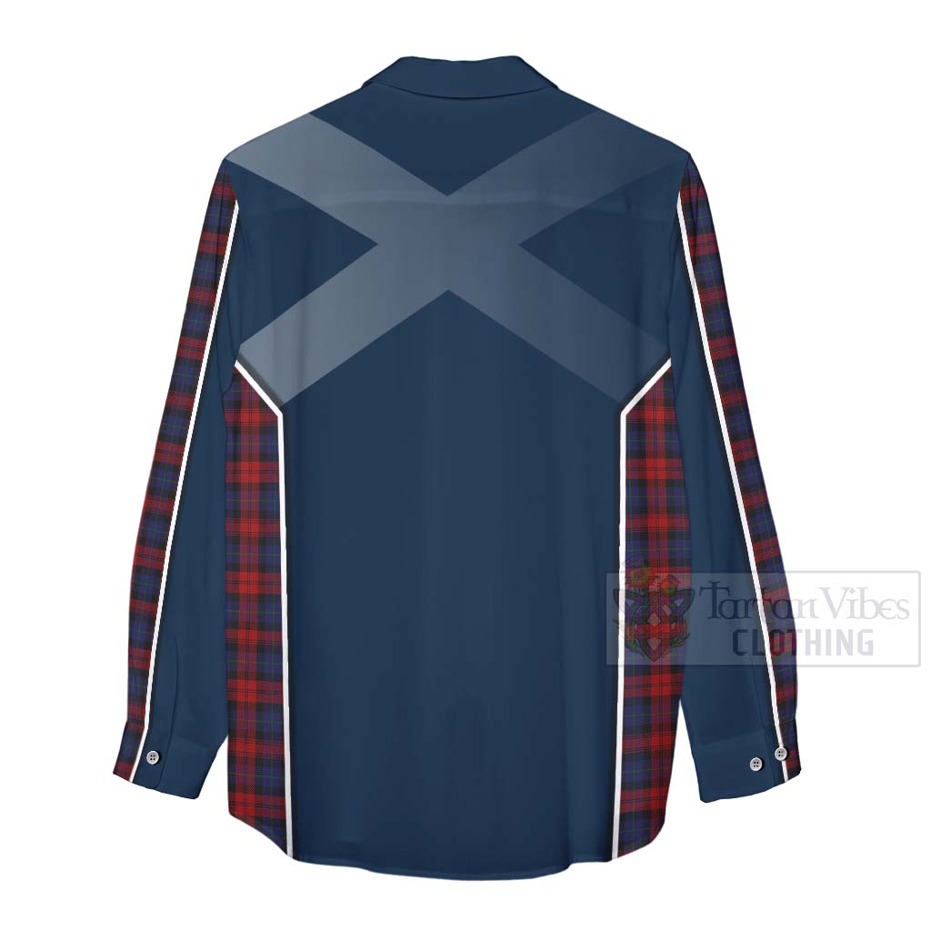 Tartan Vibes Clothing MacLachlan (McLachlan) Tartan Women's Casual Shirt with Family Crest and Scottish Thistle Vibes Sport Style