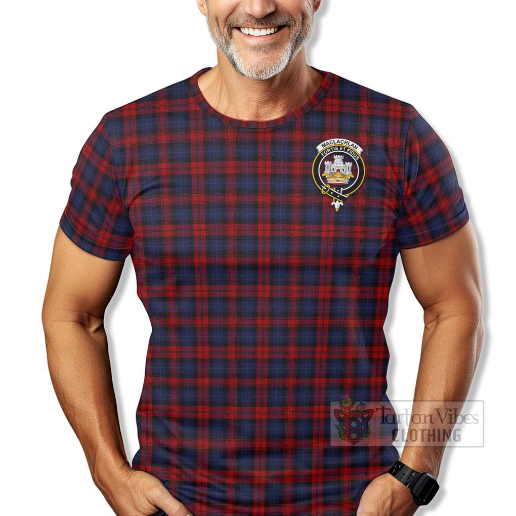 Tartan Vibes Clothing MacLachlan (McLachlan) Tartan T-Shirt with Family Crest Celtic Skull Style