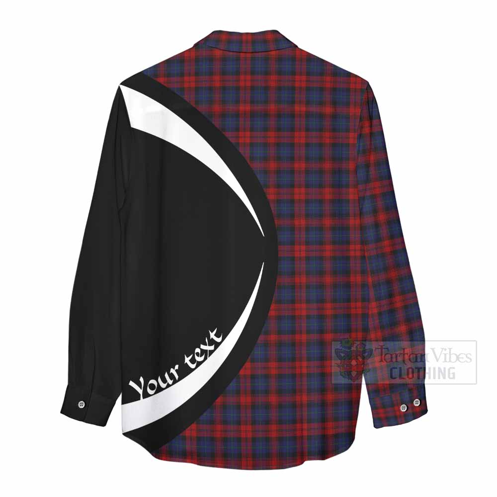 Tartan Vibes Clothing MacLachlan (McLachlan) Tartan Women's Casual Shirt with Family Crest Circle Style