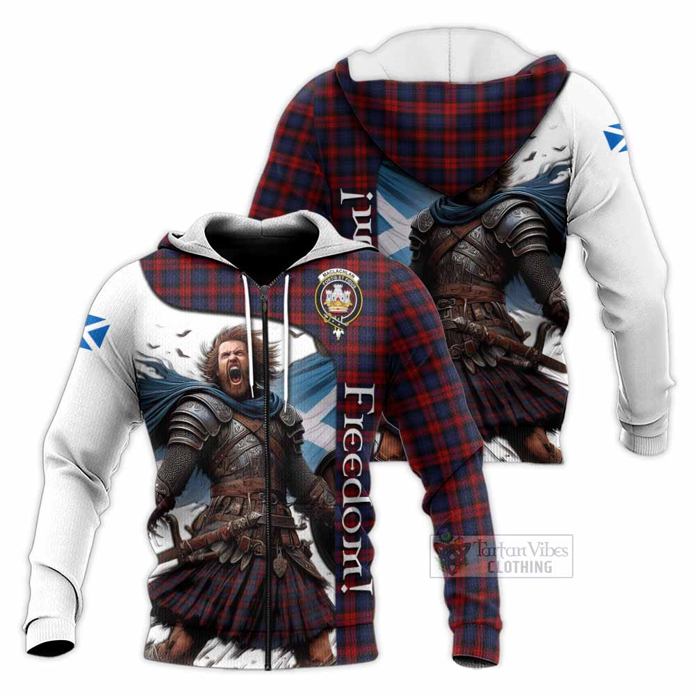 Tartan Vibes Clothing MacLachlan (McLachlan) Crest Tartan Knitted Hoodie Inspired by the Freedom of Scottish Warrior