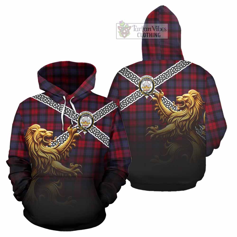 MacLachlan (McLachlan) Crest Tartan Hoodie with Golden Lion Emblem Celtic Style - Tartan Vibes Clothing