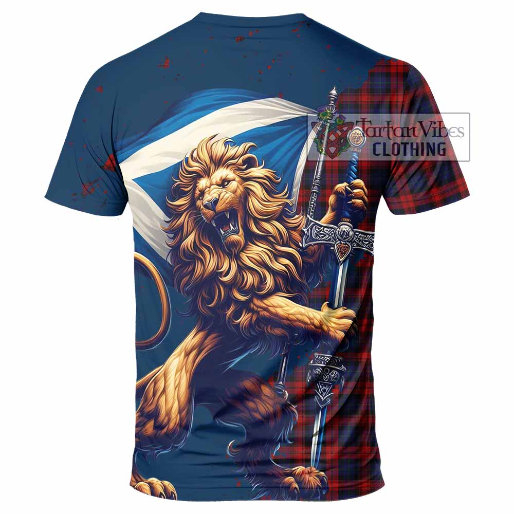 Tartan Vibes Clothing MacLachlan (McLachlan) Tartan Family Crest T-Shirt with Scottish Majestic Lion