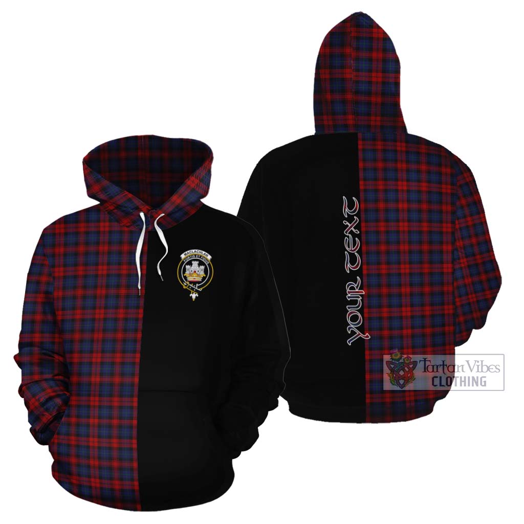 Tartan Vibes Clothing MacLachlan (McLachlan) Tartan Cotton Hoodie with Family Crest and Half Of Me Style