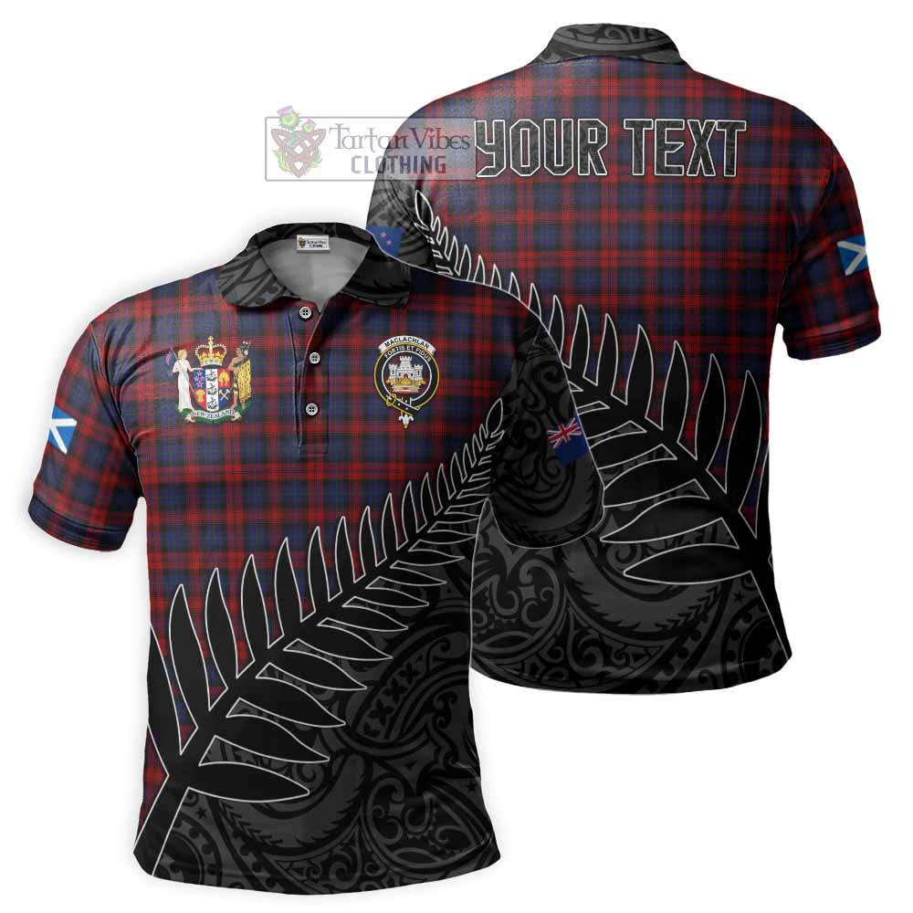 MacLachlan (McLachlan) Crest Tartan Polo Shirt with New Zealand Silver Fern Half Style