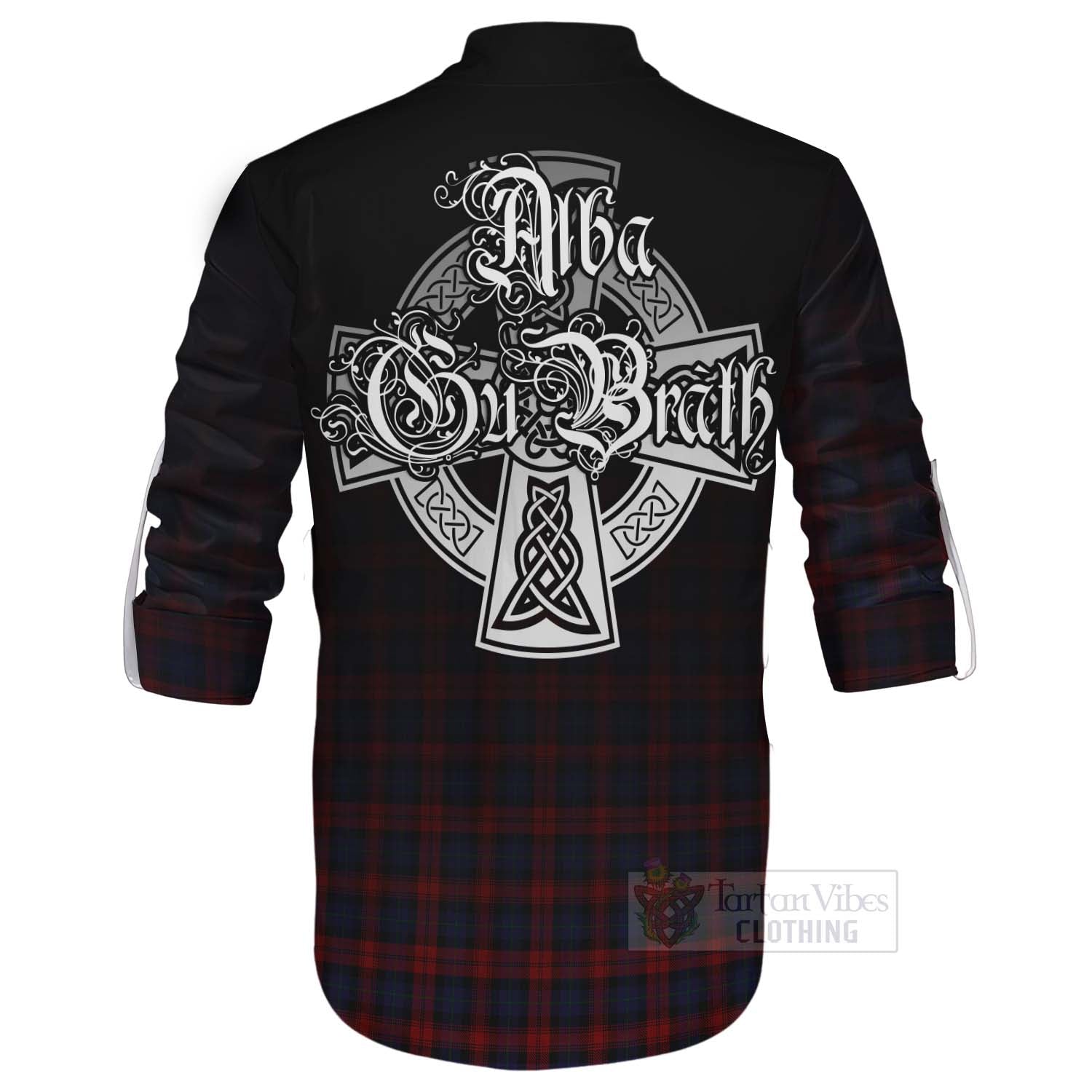 Tartan Vibes Clothing MacLachlan (McLachlan) Tartan Ghillie Kilt Shirt Featuring Alba Gu Brath Family Crest Celtic Inspired