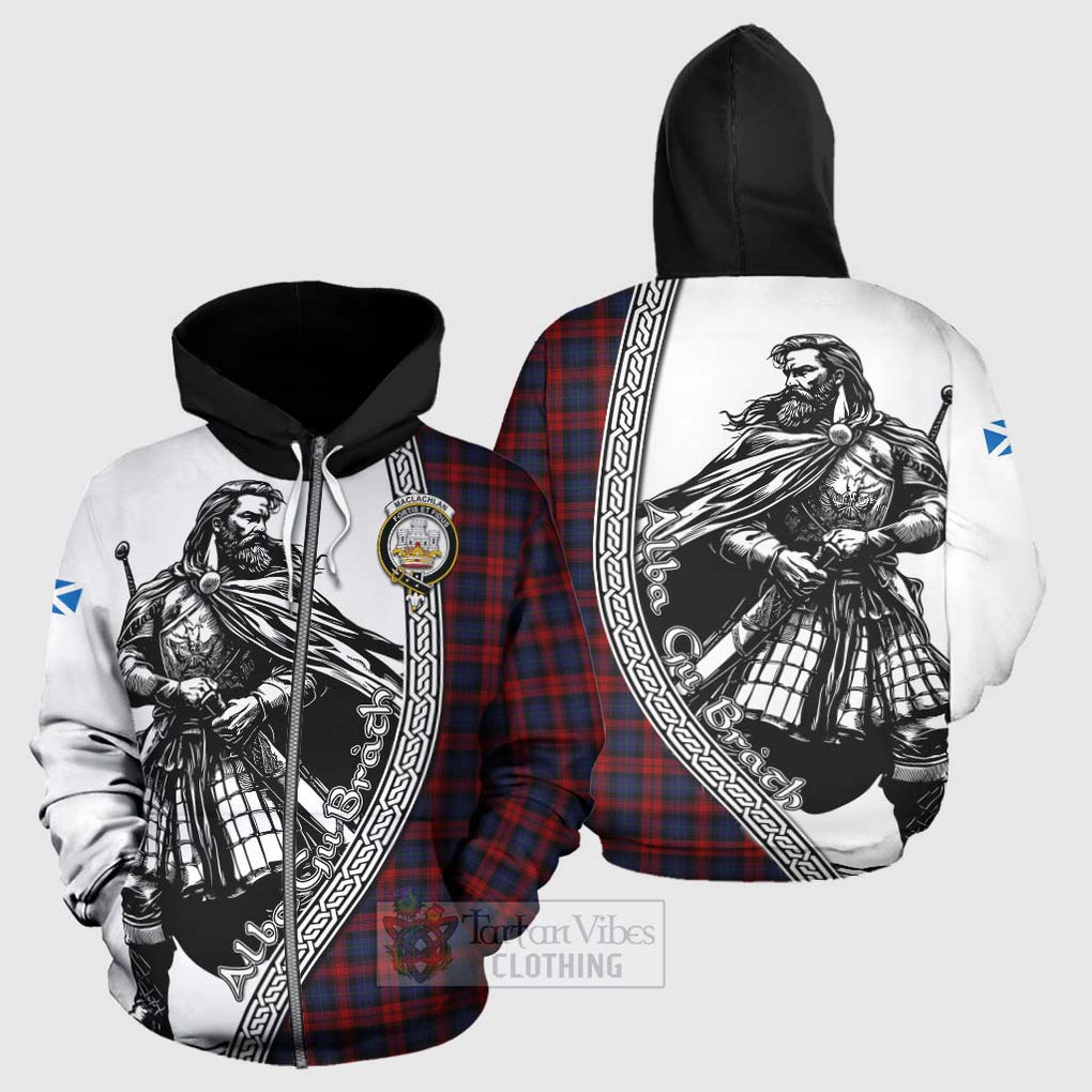 Tartan Vibes Clothing MacLachlan (McLachlan) Tartan Clan Crest Hoodie with Highlander Warrior Celtic Style