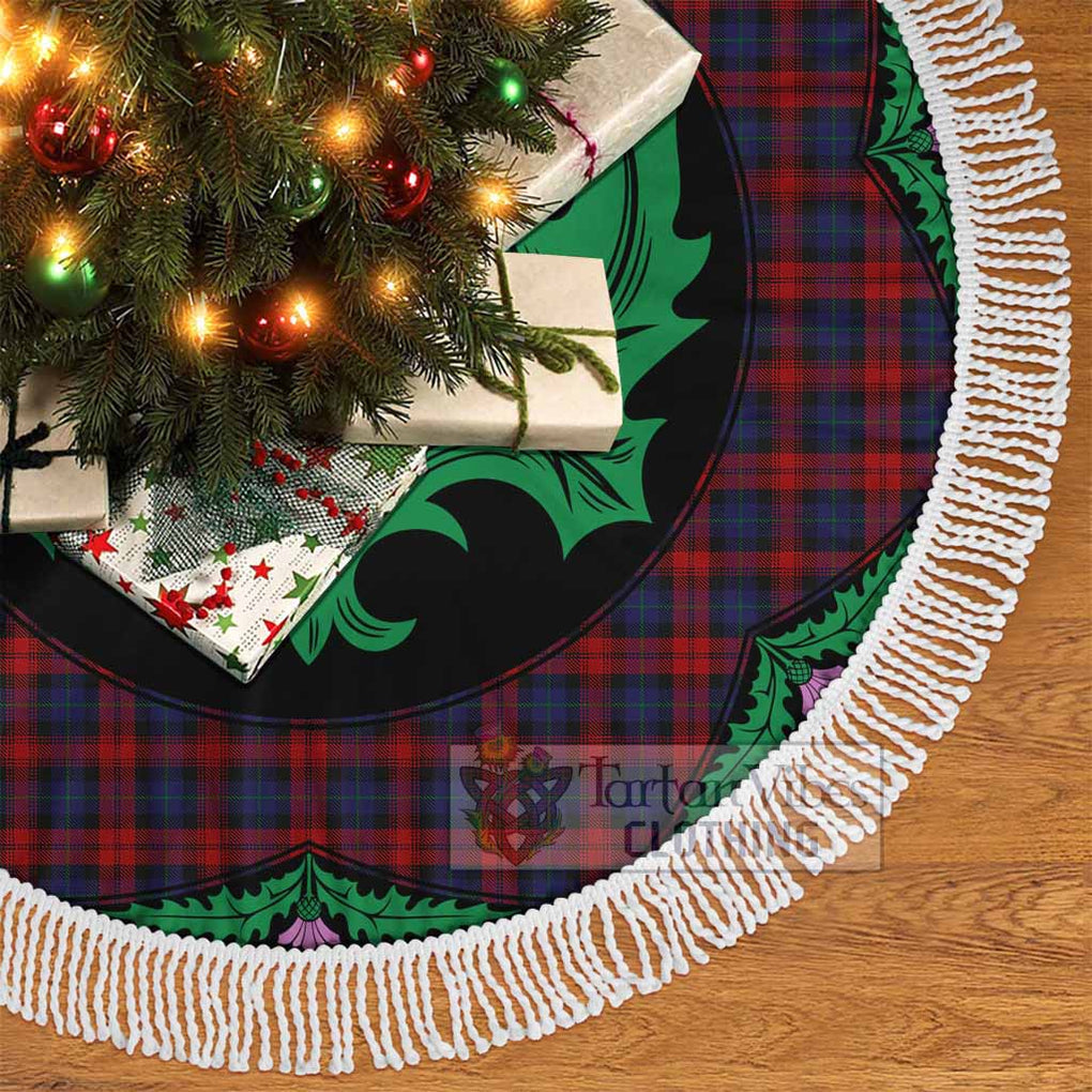 Tartan Vibes Clothing MacLachlan (McLachlan) Tartan Christmas Tree Skirt Scottish Thistle Style