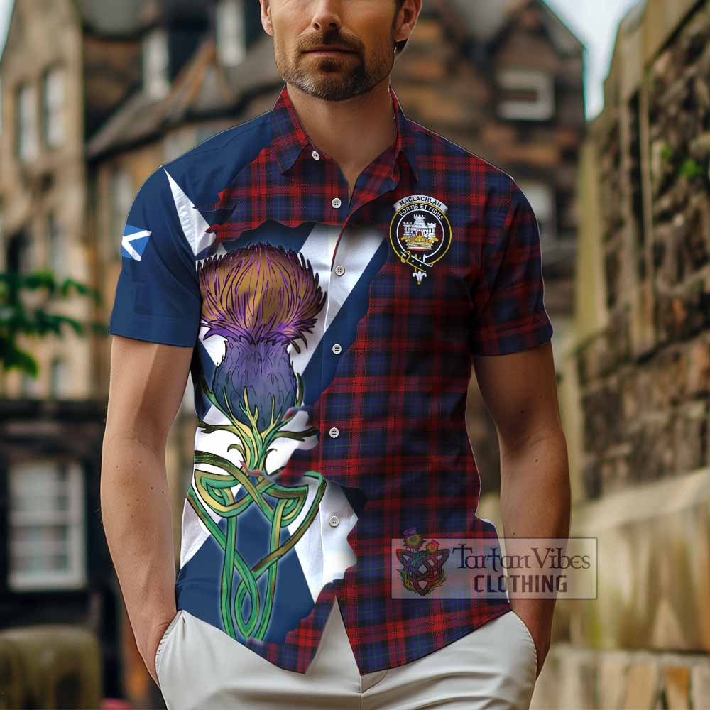 MacLachlan (McLachlan) Tartan Family Crest Hawaiian Shirt Scottish Thistle Celtic Inspired - Tartan Vibes Clothing
