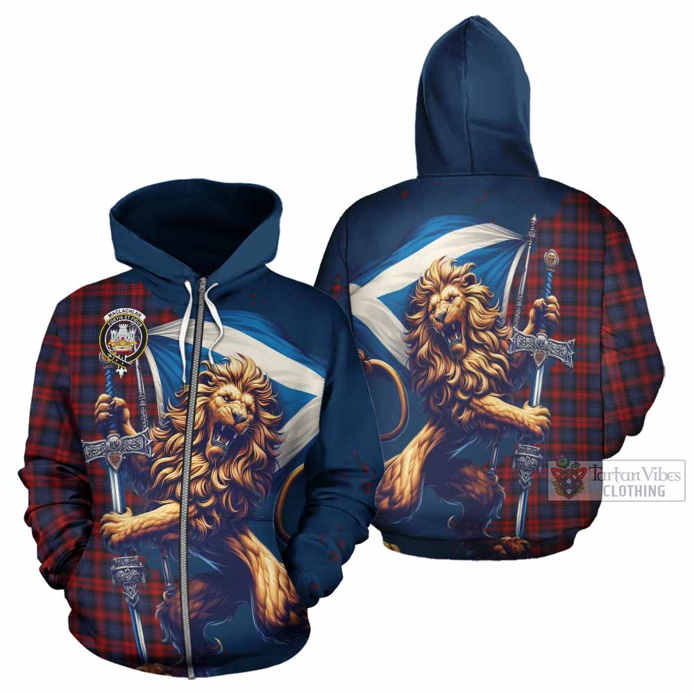 MacLaine (McLaine) Tartan Family Crest Hoodie with Scottish Majestic Lion