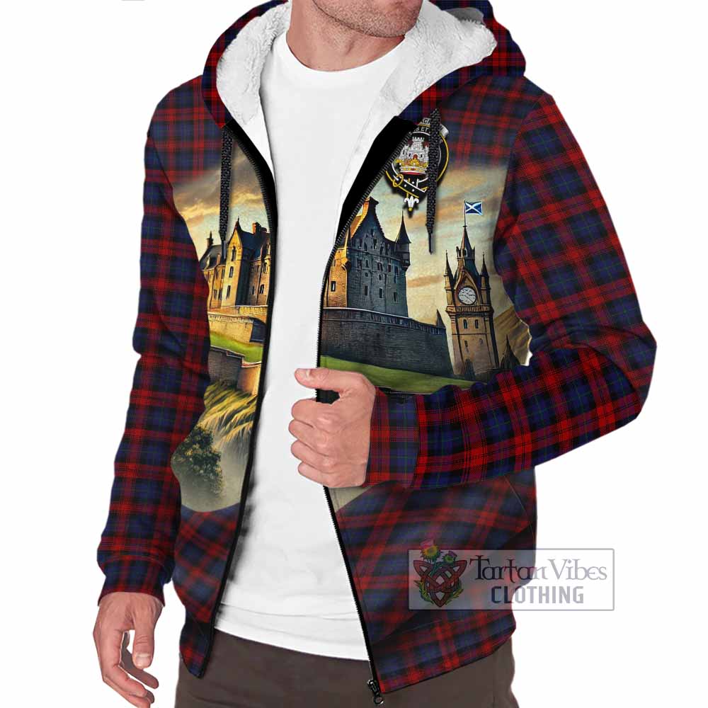 MacLachlan (McLachlan) Tartan Family Crest Sherpa Hoodie with Scottish Ancient Castle Style - Tartan Vibes Clothing