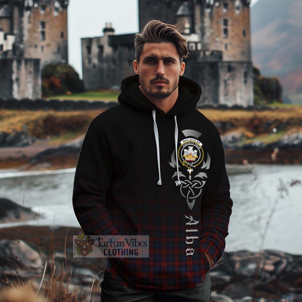 Tartan Vibes Clothing MacLachlan (McLachlan) Tartan Cotton Hoodie Featuring Alba Gu Brath Family Crest Celtic Inspired