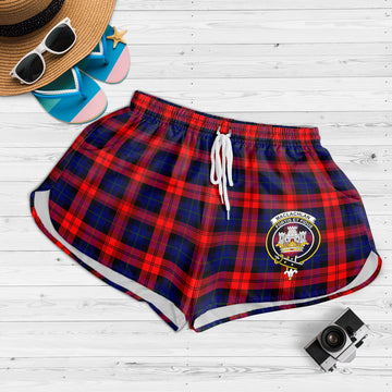 MacLachlan Modern Tartan Womens Shorts with Family Crest