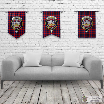 MacLachlan Modern Tartan Gonfalon, Tartan Banner with Family Crest