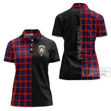 MacLachlan Modern Tartan Women's Polo Shirt with Family Crest and Half Of Me Style