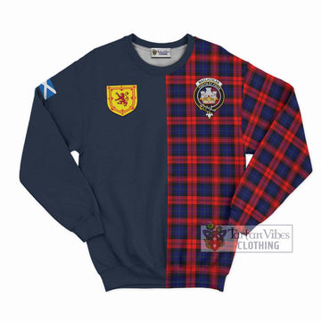 MacLachlan Modern Tartan Sweatshirt with Scottish Lion Royal Arm Half Style