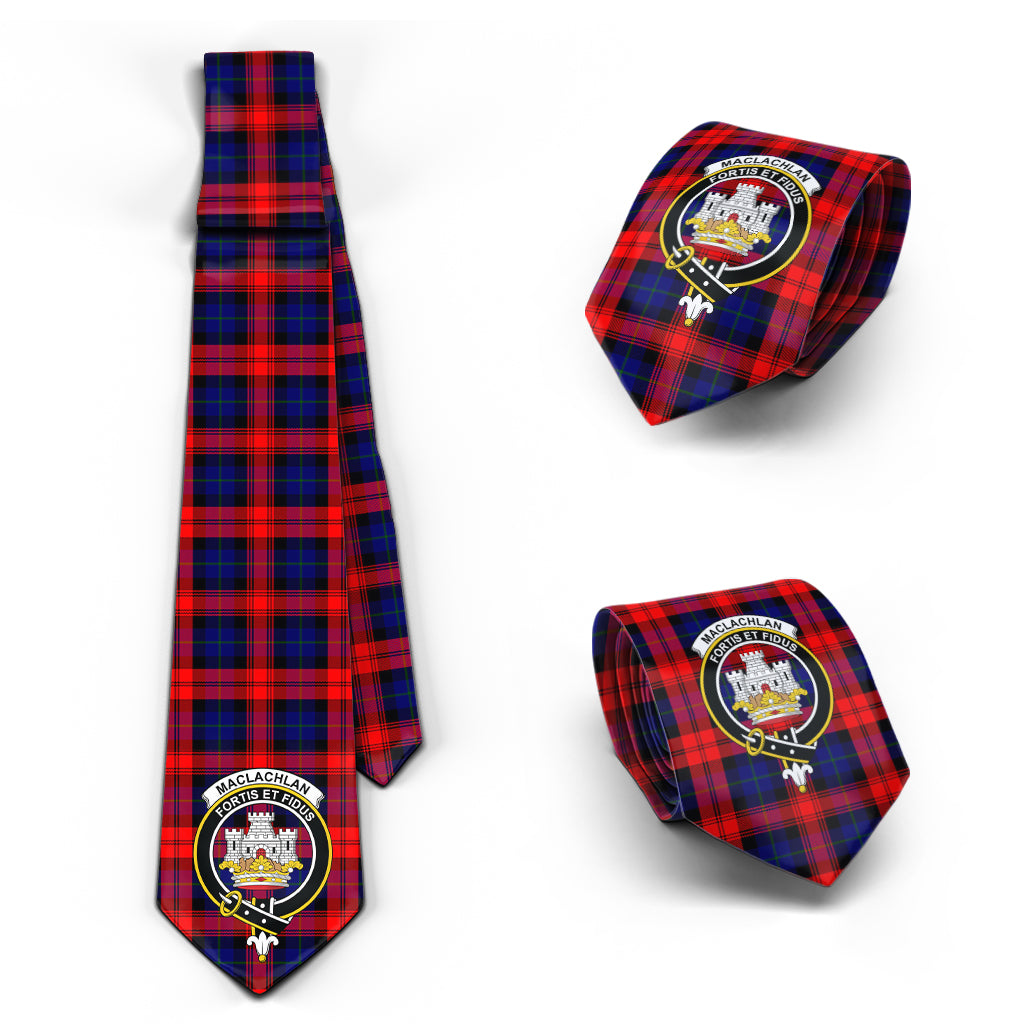 MacLachlan Modern Tartan Classic Necktie with Family Crest Necktie One Size - Tartan Vibes Clothing