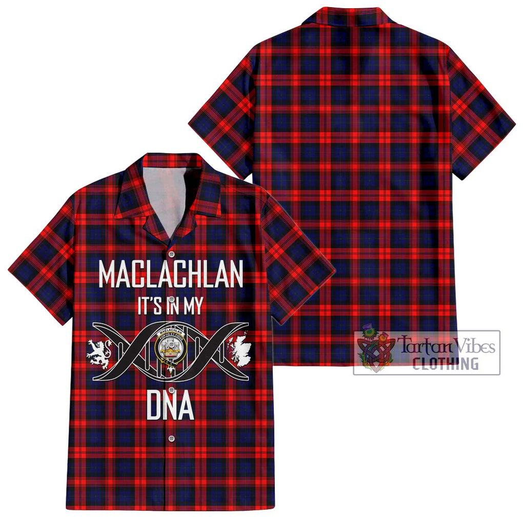 MacLachlan Modern Tartan Short Sleeve Button Shirt with Family Crest DNA In Me Style Kid - Tartanvibesclothing Shop