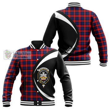 MacLachlan Modern Tartan Baseball Jacket with Family Crest Circle Style