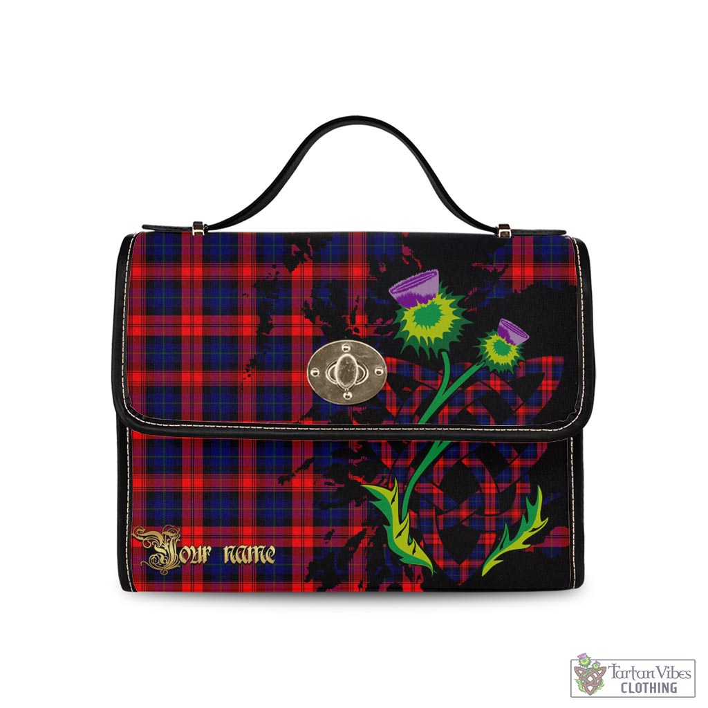 Tartan Vibes Clothing MacLachlan Modern Tartan Waterproof Canvas Bag with Scotland Map and Thistle Celtic Accents