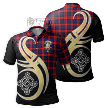 MacLachlan Modern Tartan Polo Shirt with Family Crest and Celtic Symbol Style