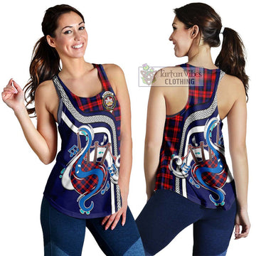 MacLachlan Modern Tartan Women's Racerback Tanks with Epic Bagpipe Style