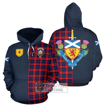 MacLachlan Modern Tartan Hoodie Alba with Scottish Lion Royal Arm Half Style