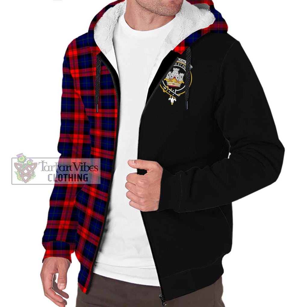 MacLachlan Modern Tartan Sherpa Hoodie with Family Crest and Half Of Me Style Unisex S - Tartanvibesclothing Shop