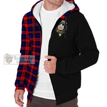 MacLachlan Modern Tartan Sherpa Hoodie with Family Crest and Half Of Me Style