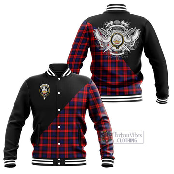 MacLachlan Modern Tartan Baseball Jacket with Family Crest and Military Logo Style