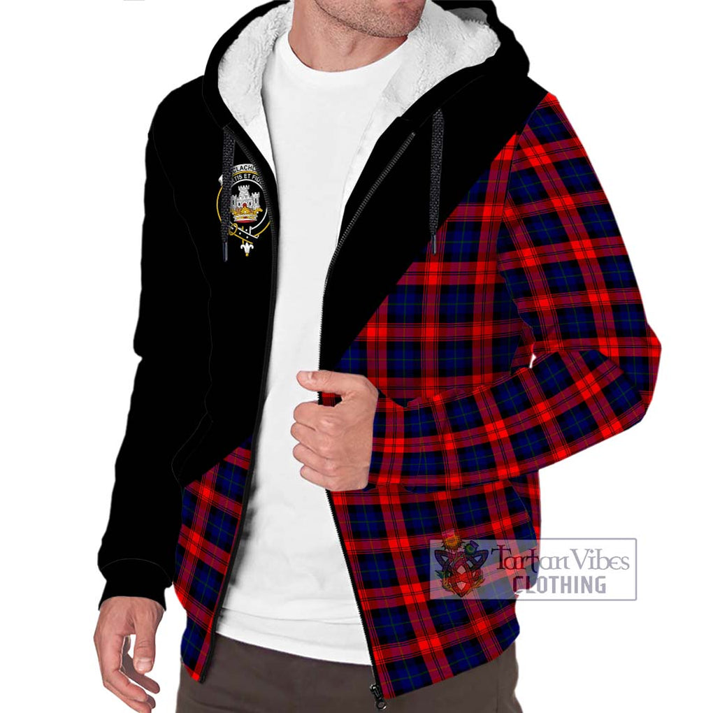 MacLachlan Modern Tartan Sherpa Hoodie with Family Crest and Military Logo Style Unisex S - Tartanvibesclothing Shop