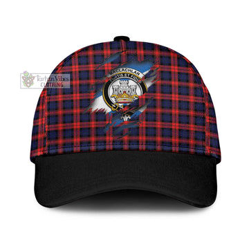 MacLachlan Modern Tartan Classic Cap with Family Crest In Me Style