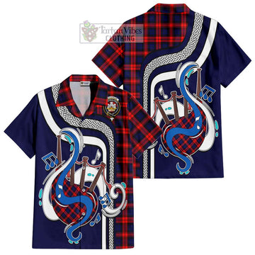 MacLachlan Modern Tartan Short Sleeve Button Shirt with Epic Bagpipe Style