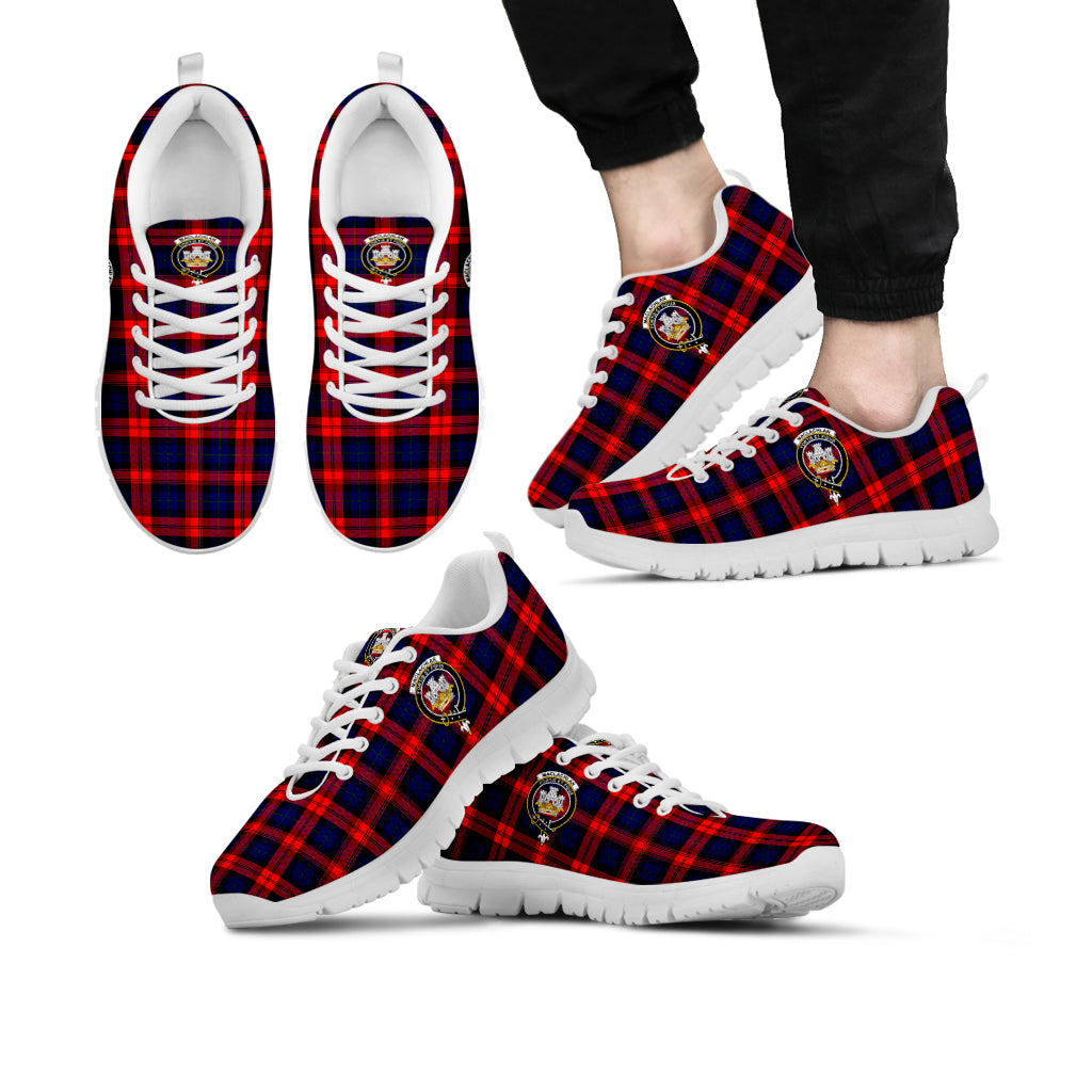 MacLachlan Modern Tartan Sneakers with Family Crest Kid's Sneakers - Tartan Vibes Clothing