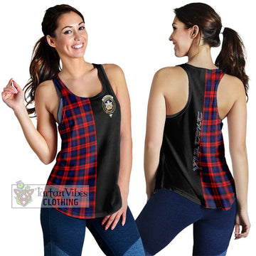 MacLachlan Modern Tartan Women's Racerback Tanks with Family Crest and Half Of Me Style