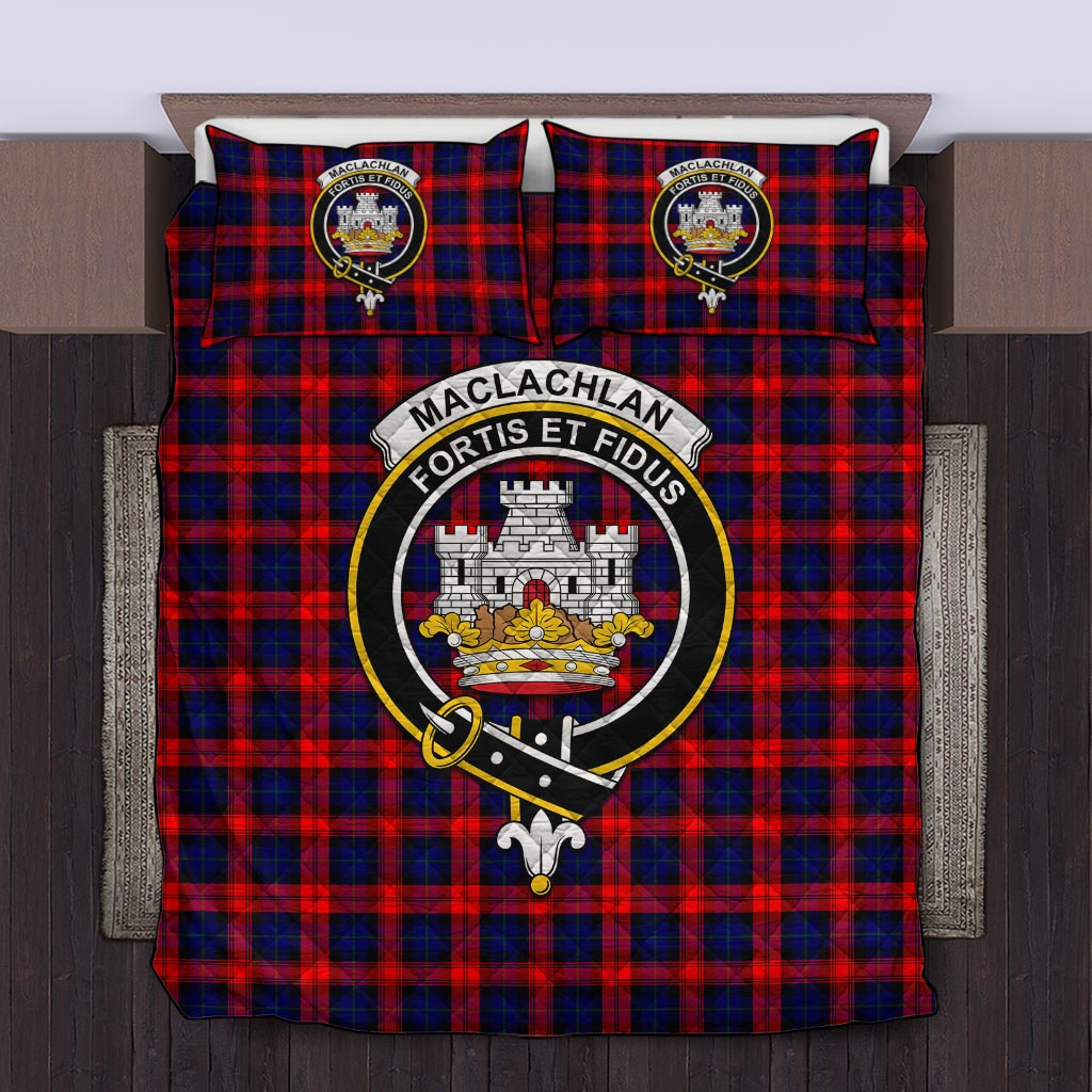 MacLachlan Modern Tartan Quilt Bed Set with Family Crest Twin - Tartanvibesclothing