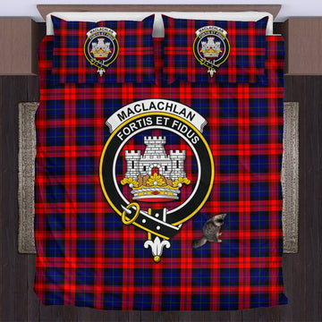 MacLachlan Modern Tartan Bedding Set with Family Crest