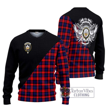 MacLachlan Modern Tartan Ugly Sweater with Family Crest and Military Logo Style