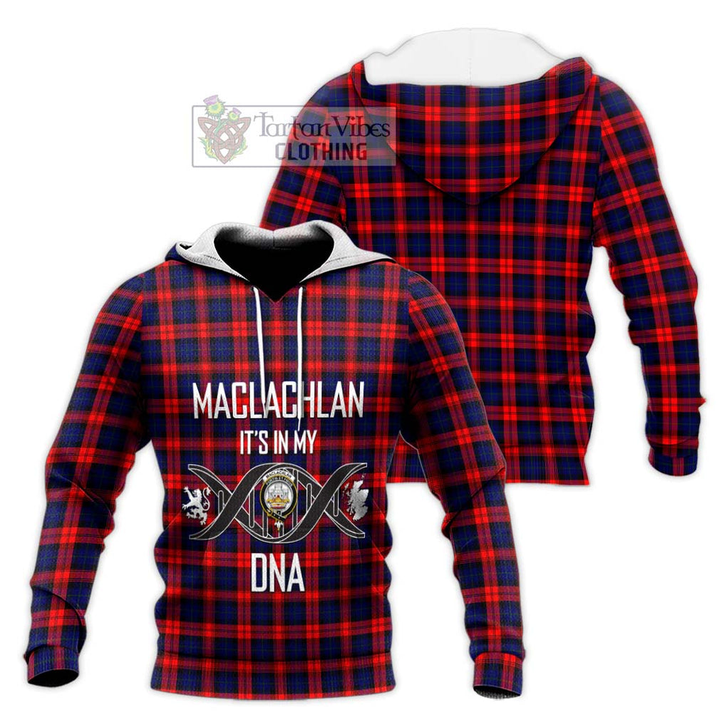 MacLachlan Modern Tartan Knitted Hoodie with Family Crest DNA In Me Style Unisex Knitted Pullover Hoodie - Tartanvibesclothing Shop