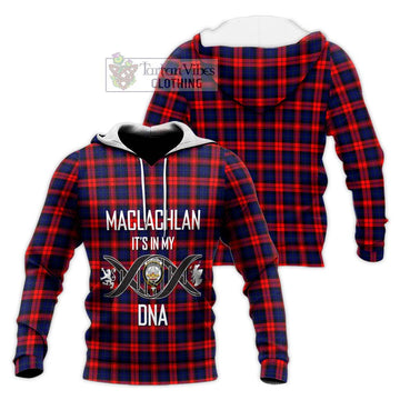 MacLachlan Modern Tartan Knitted Hoodie with Family Crest DNA In Me Style