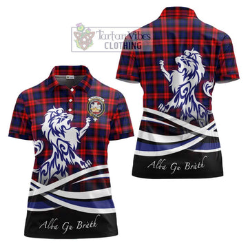 MacLachlan Modern Tartan Women's Polo Shirt with Alba Gu Brath Regal Lion Emblem