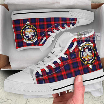 MacLachlan Modern Tartan High Top Shoes with Family Crest