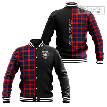 MacLachlan Modern Tartan Baseball Jacket with Family Crest and Half Of Me Style