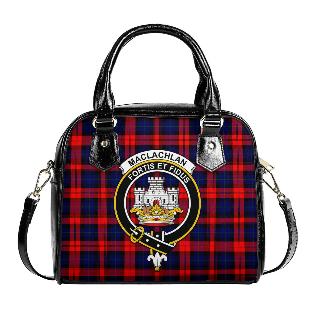 MacLachlan Modern Tartan Shoulder Handbags with Family Crest One Size 6*25*22 cm - Tartanvibesclothing