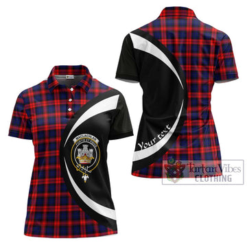 MacLachlan Modern Tartan Women's Polo Shirt with Family Crest Circle Style