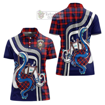 MacLachlan Modern Tartan Women's Polo Shirt with Epic Bagpipe Style