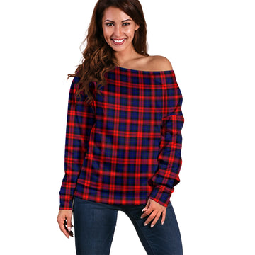 MacLachlan Modern Tartan Off Shoulder Women Sweater