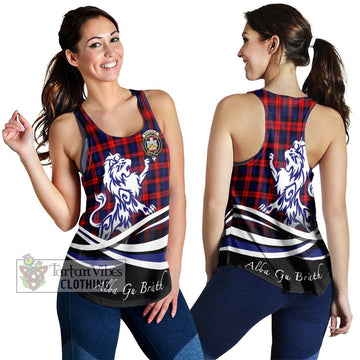 MacLachlan Modern Tartan Women's Racerback Tanks with Alba Gu Brath Regal Lion Emblem